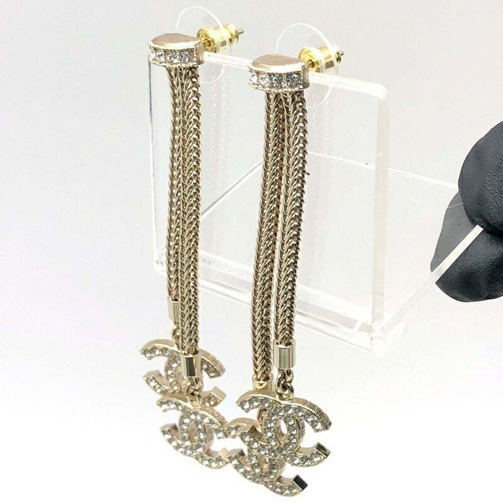 CHANEL Gold Logo Earrings - Picture 8 of 10